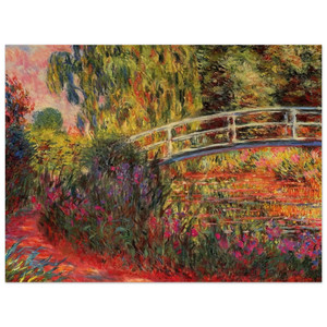 claude monet  The Japanese Bridge The WaterLily Pond Water Irises Aluminum Print