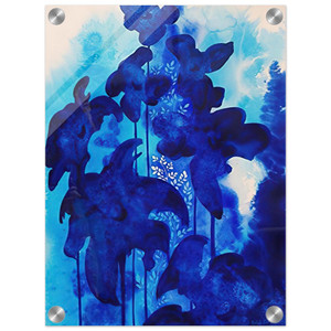 Eyvind Earle  Blue Floral Acrylic Print