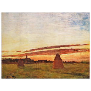 claude monet  Haystacks at Chailly Wood Print