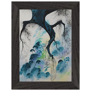 Eyvind Earle  Coastline Premium Wooden Framed Art Print / Poster