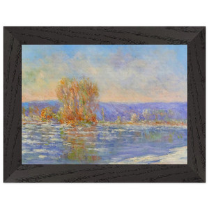 Claude Monet Floating Ice near Bennecourt Wooden Framed Art Print