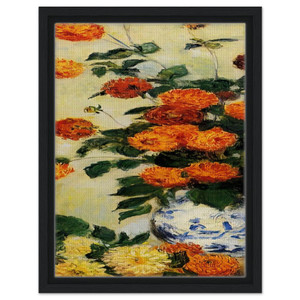 claude monet  Dahlias N1 Framed Canvas