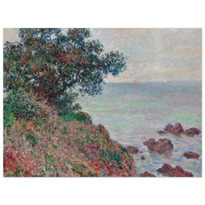 claude monet  Mediteranian Coast Grey Day Wood Print