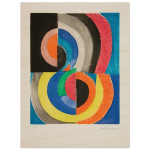 Sonia Delaunay  ABSTRACT COMPOSITION WITH SEMICIRCLES Wood Print