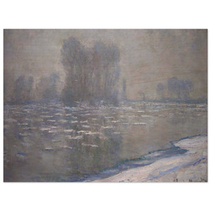 claude monet  Ice Floes Misty Morning Wood Print