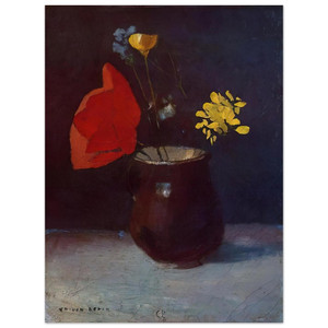 Odilon Redon  PITCHER OF FLOWERS Aluminum Print