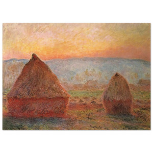 claude monet  Grainstacks at Giverny Sunset Fine Art Poster / Art Print