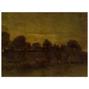 Vincent van Gogh  Village at sunset Wood Print
