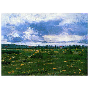 Vincent van Gogh  Wheat Fields with Stacks Fine Art Poster / Art Print