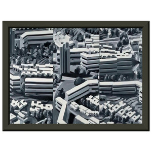 Gerhard Richter  TOWNSCAPE TR 1969 Premium Metal Framed Art Print / Poster