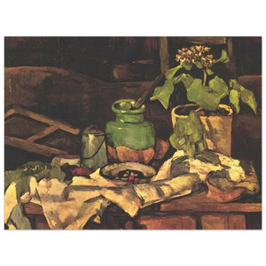Paul Cezanne  Flower pot at a table Aluminum Print