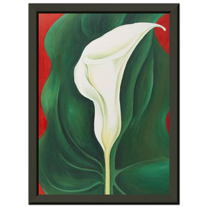 Georgia OKeeffe  Single Calla Lily  Red  Premium Metal Framed Art Print / Poster