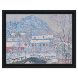 claude monet  Norway Sandviken Village in the Snow Framed Canvas