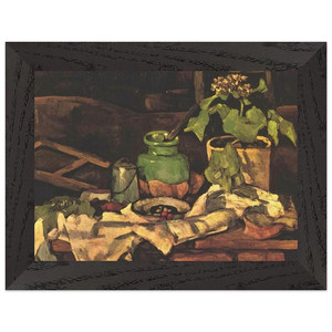 Paul Cezanne  Flower pot at a table Premium Wooden Framed Art Print / Poster