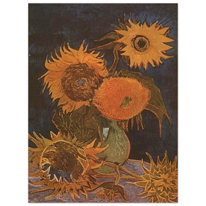 Vincent van Gogh  Still Life Vase with Five Sunflowers Wood Print