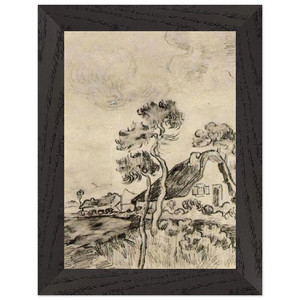 Vincent van Gogh  Cottages and Trees Premium Wooden Framed Art Print / Poster