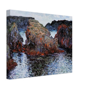 claude monet  BelleIle Rocks at PortGoulphar Canvas