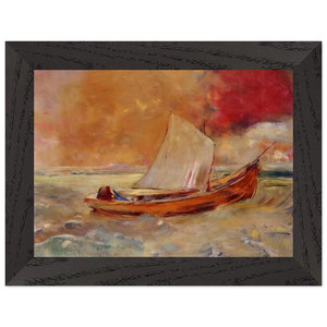 Odilon Redon  YELLOW BOAT Premium Wooden Framed Art Print / Poster