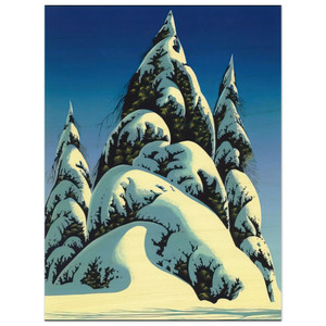 Eyvind Earle  New Fallen Snow Wood Print