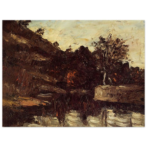 Paul Cezanne  Bend in the River Wood Print