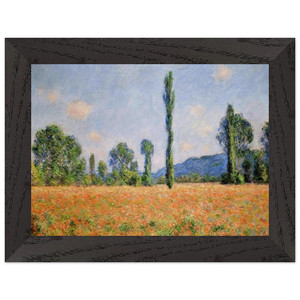 claude monet  Poppy Field in Giverny 02 Premium Wooden Framed Art Print / Poster
