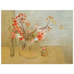 Morris Graves Winter Bouquet: Quince, Narcissus, Camellia Wood Print