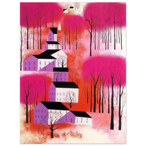 Eyvind Earle  Autumn Sunset Aluminum Print