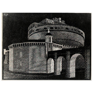 MC Escher  NOCTURNAL ROME CASTEL SANT ANGELO Wood Print