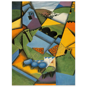 Juan Gris  LANDSCAPE WITH HOUSE AT CERET 1913 Wood Print