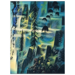 Eyvind Earle  Where Eagles Fly Aluminum Print