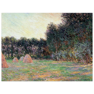 claude monet  Meadow with Haystacks near Giverny Aluminum Print