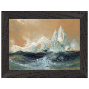 Thomas Moran  Icebergs Premium Wooden Framed Art Print / Poster
