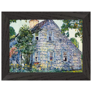 Childe Hassam  Old House East Hampton Premium Wooden Framed Art Print / Poster