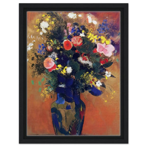 Odilon Redon  LARGE BOUQUET OF WILD FLOWERS Framed Canvas