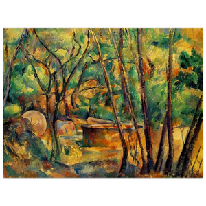 Paul Cezanne  Millstone and Cistern Under Trees Wood Print