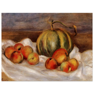 PierreAuguste Renoir  Still Life with Cantalope and Peaches Aluminum Print