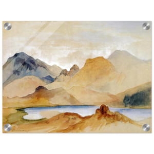 Thomas Moran  Cinnabar Mountain Yellowstone River watercolour Acrylic Print