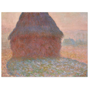 claude monet  Grainstack in Sunshine Wood Print