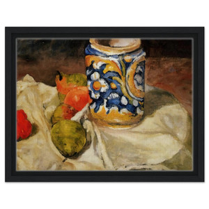 Paul Cezanne  Still life with Italian earthenware jar Framed Canvas