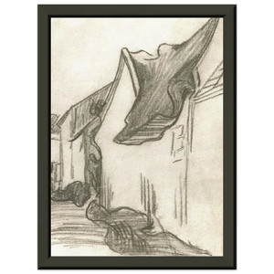 Vincent van Gogh  Village Street Sketch Premium Metal Framed Art Print / Poster