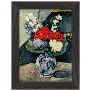 Cezanne Still life Delft vase flowers Premium Wooden Framed Art Print / Poster