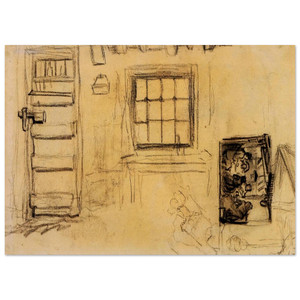Vincent van Gogh Cottage and Potato Eaters Sketch Fine Art Poster / Art Print