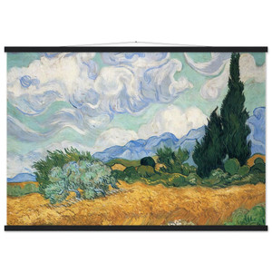 Vincent van Gogh Wheatfield with cypress tree Matte Paper Poster with Hanger