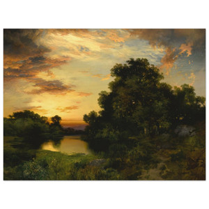 Thomas Moran  Sunset on Long Island Wood Print
