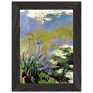 claude monet  Agapanthus Premium Wooden Framed Art Print / Poster