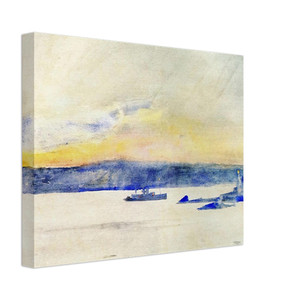 Childe Hassam  Afterglow Gloucester Harbor aka Ten Pound Island LIght Canvas