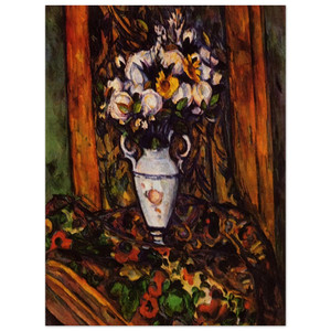 Paul Cezanne  Still Life Vase with Flowers Wood Print