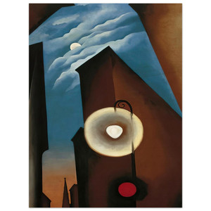 Georgia OKeeffe  New York with Moon Wood Print