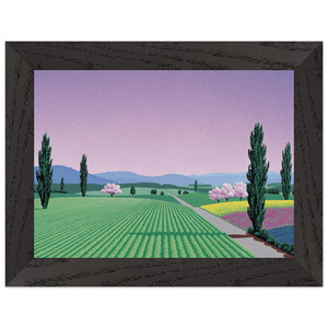 Hiroshi Nagai  Farmlands Premium Wooden Framed Art Print / Poster