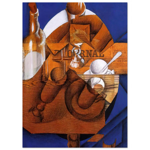 Juan Gris  GLASS CUP AND BOTTLE Fine Art Poster / Art Print